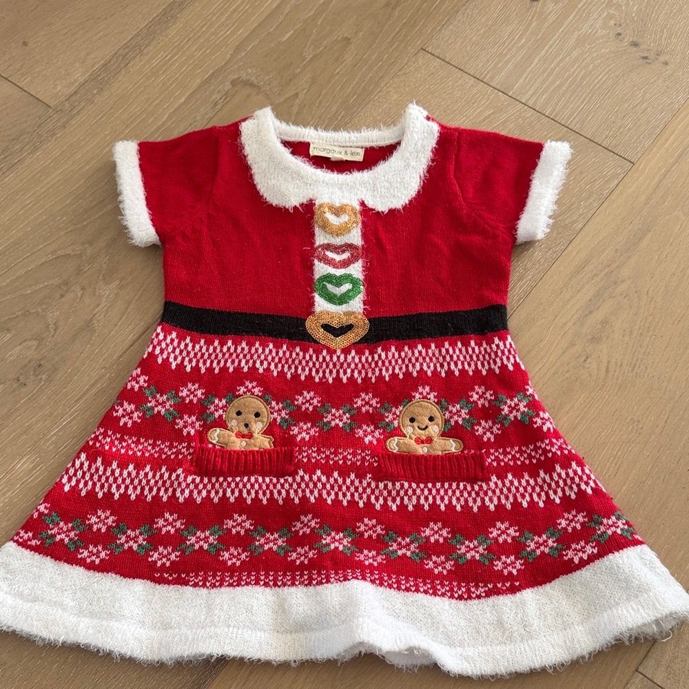 Margaux Red and White Festive Kids Dress